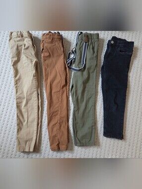 Bundle - Boys Elastic-Waist Pants + Capris   X4 - Size 6 - 7 Years